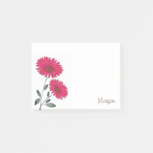 Notas Post-it® Color de agua rojo, gérmenes de pluma y tinta