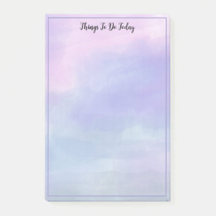 Notas Post-it® Color de agua rosa y azul bonito para hacer lista