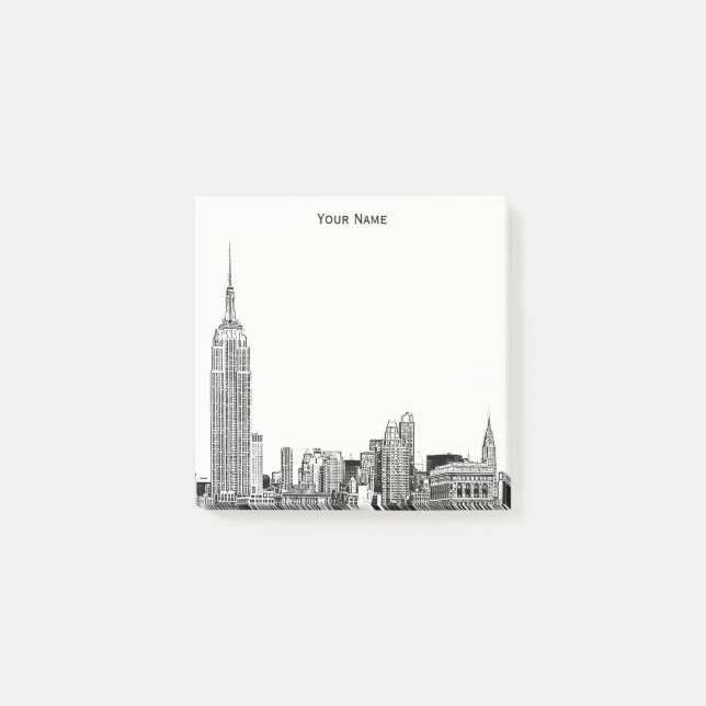 Notas Post-it® Color Etted NYC Skyline DIY BG (Anverso)