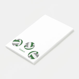 Notas Post-it® color gris verde del equipo colores volleyball con