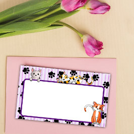 Notas Post-it® Color púrpura con patas lindo gatitos 10" x 6"