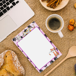 Notas Post-it® Color rosa lindo con patas gatitos lindos 4" x 6"