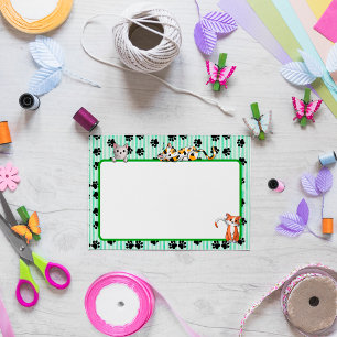 Notas Post-it® Color verde puro con patas lindo gatitos 4" x 3"