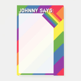 Notas Post-it® Colores arcoiris con bandera y texto Personalizado