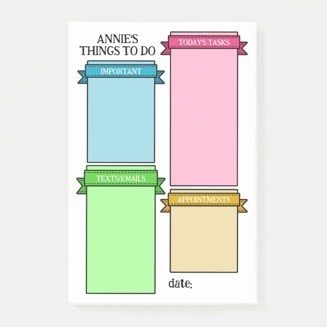 Notas Post-it® Colores brillantes Cuelgan Las Etiquetas De Cinta  (Anverso)