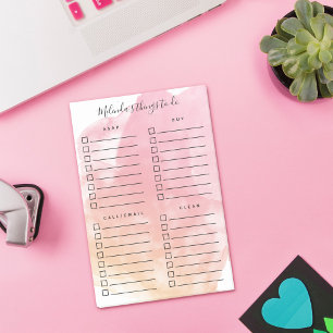 Notas Post-it® Colores de agua rosadas organizan cosas para hacer
