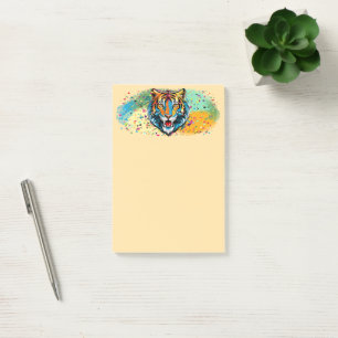 Notas Post-it® Colores de arcoíris de cabeza de tigre pintan manc