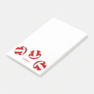 Notas Post-it® colores de equipo blanco rojo de voleibol personal