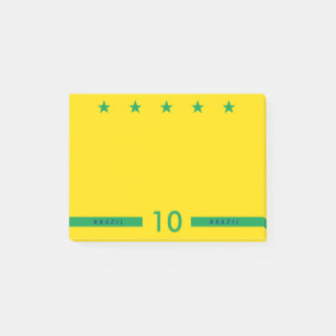 Notas Post-it® Colores de la bandera de Brasil personalizados par