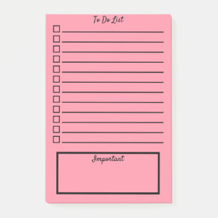 Notas Post-it® Colores Pastel Lista de tareas pendientes Rosa/R