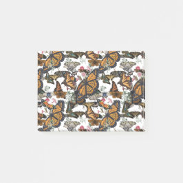 Notas Post-it® colorful butterflies with glitter vintage style