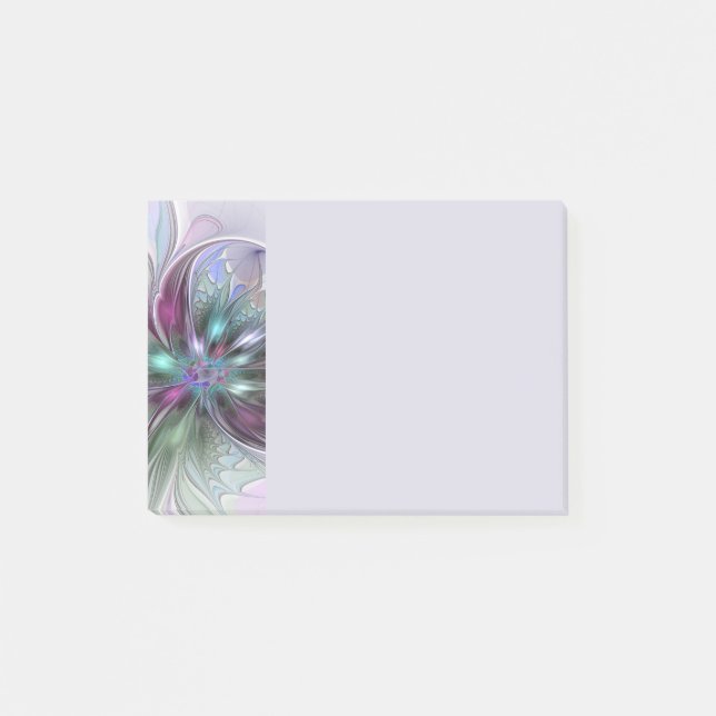Notas Post-it® Colorful Fantasy Abstract Modern Fractal Flower (Anverso)