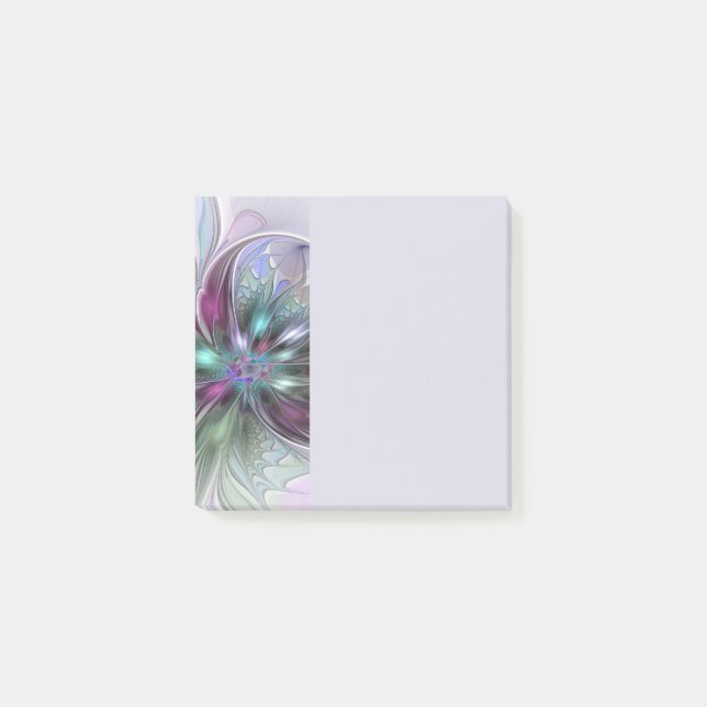Notas Post-it® Colorful Fantasy Abstract Modern Fractal Flower (Anverso)