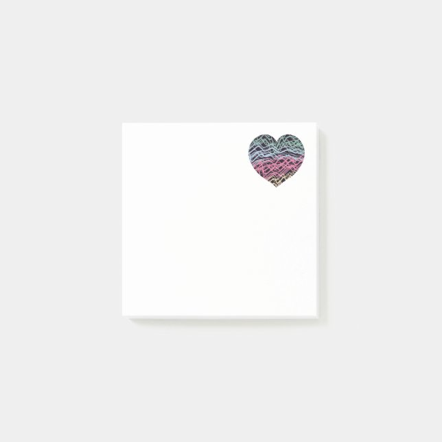 Notas Post-it® Colorful Heart Motif (Anverso)