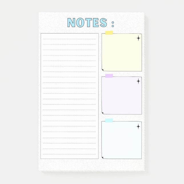Notas Post-it® Colorful Modern Cute Paper Notes (Anverso)