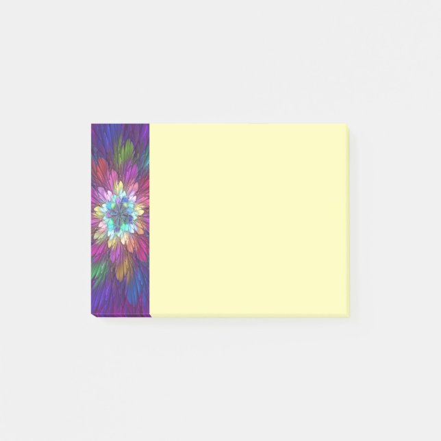 Notas Post-it® Colorful Psychedelic Flower Abstract Fractal Art (Anverso)