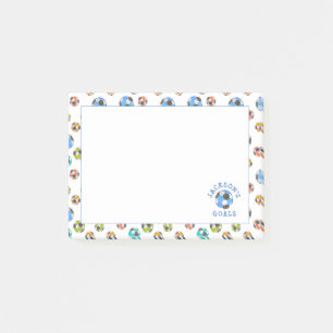 Notas Post-it® Colorful Soccer Balls Kids Goals Notes