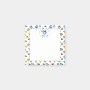 Notas Post-it® Colorful Soccer Balls Kids Goals Notes