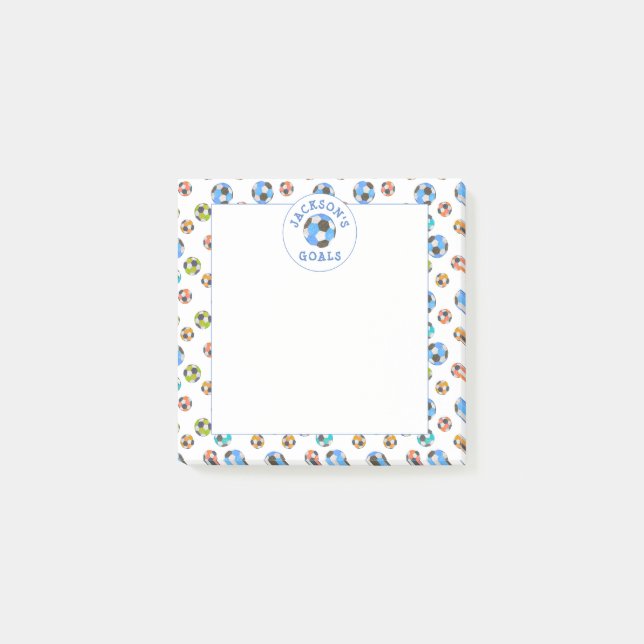 Notas Post-it® Colorful Soccer Balls Kids Goals Notes (Anverso)