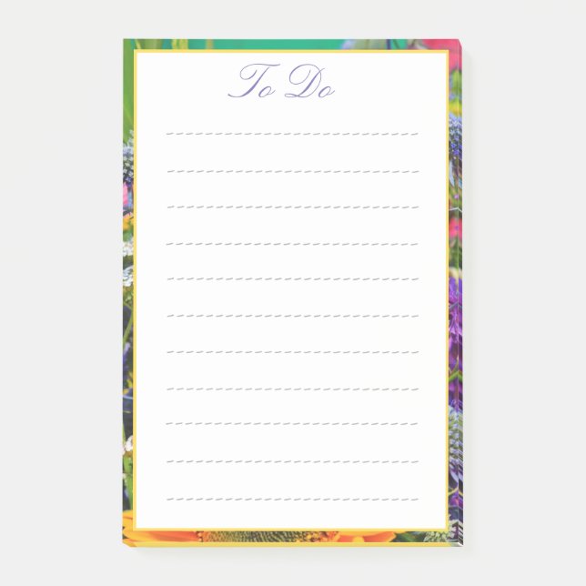 Notas Post-it® Colorful Summer Flower Garden Borders (Anverso)