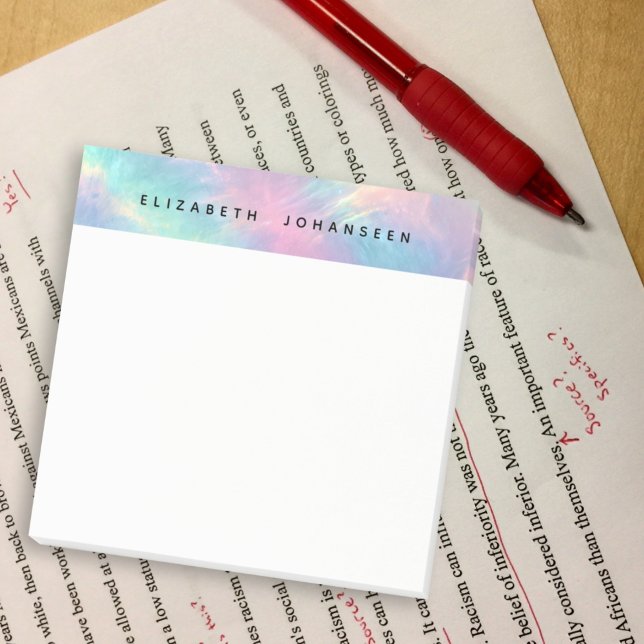 Notas Post-it® Colorida acuarela Faux Holographic Opal Stone (Subido por el creador)
