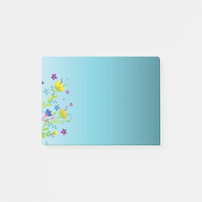 Notas Post-it® Colorida acuarela jardín floral (Anverso)