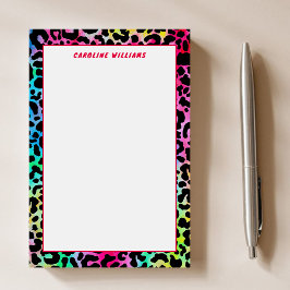 Notas Post-it® Colorida y elegante Leopardo Textura Neon Feminine