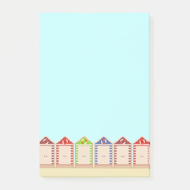 Notas Post-it® Coloridas cabañas de playa (Anverso)