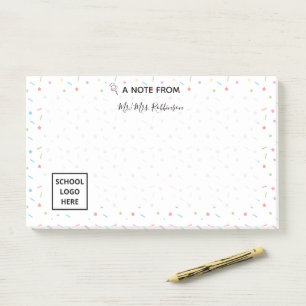 Notas Post-it® Coloridas Estrellas de Confetti y profesora de llu