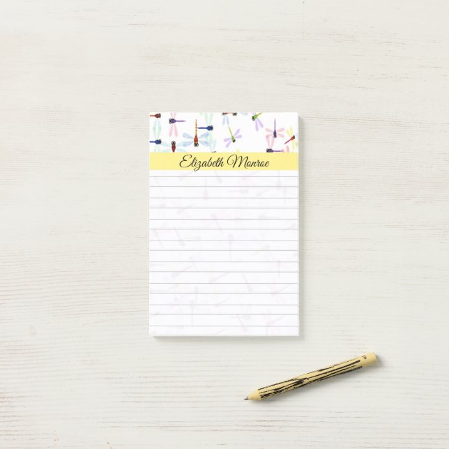 Notas Post-it® Coloridas libélulas personalizadas (Escritorio)