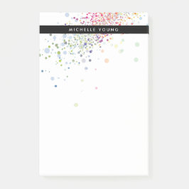 Notas Post-it® Colorido bokeh de Confetti en White Modern