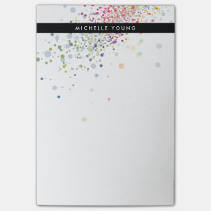 Notas Post-it® Colorido bokeh de Confetti en White Modern