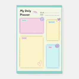 Notas Post-it® Colorido Pastel Kawaii Cute Daily Planner