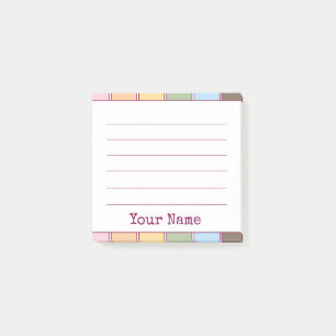 Notas Post-it® Colorido Retro Tu Nombre Llenado