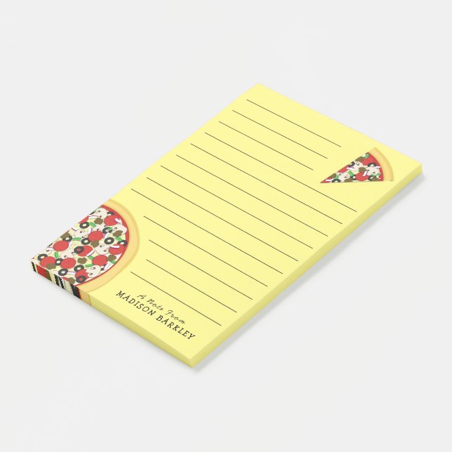 Notas Post-it® Combo supremo de pizza con comida para niños (En perspectiva)