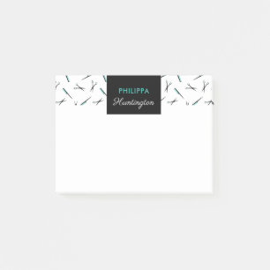 Notas Post-it® Combs & Scissors - Negro y Turquesa - Añadir nombr