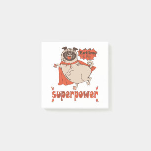 Notas Post-it® Comer es mi sobrenombre rojo cloak pug estilo cómi