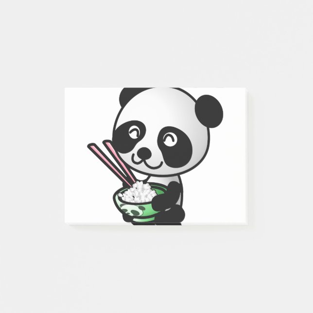 Notas Post-it® Comer panda (Anverso)