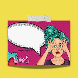 Notas Post-it® Comic Chica Pop Discurso de arte Burbuja Rosa Pers