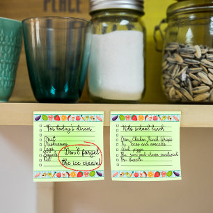 Notas Post-it® Comida colorida para hacer la lista 3" x 3"