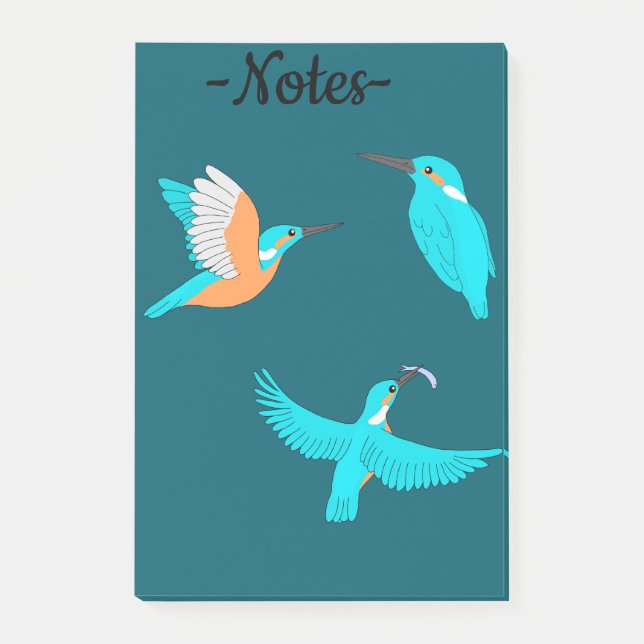 Notas Post-it® Common Kingfishers (Anverso)