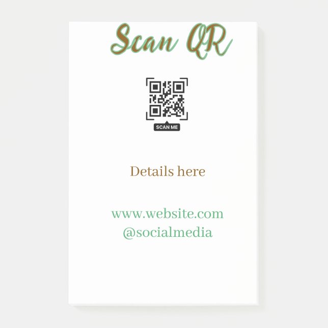 Notas Post-it® Comparte tu imagen escanea código QR añade sitio w (Anverso)