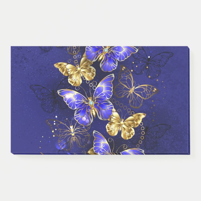 Notas Post-it® Composición con mariposas de zafiro (Anverso)