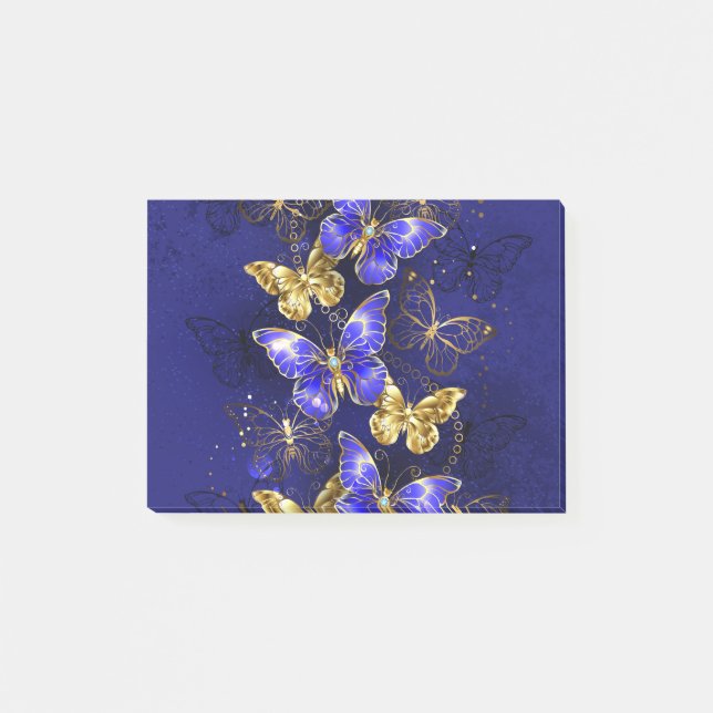 Notas Post-it® Composición con mariposas de zafiro (Anverso)