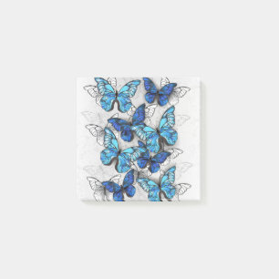Notas Post-it® Composición de las mariposas blancas y azules