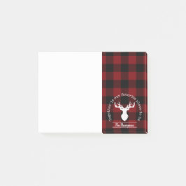 Notas Post-it® Comprobación personalizada de búfalo rojo y negro