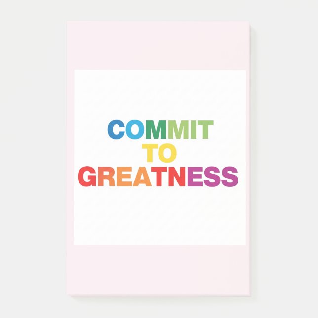 Notas Post-it® Comprometerse con la grandeza. Diseño de camisetas (Anverso)