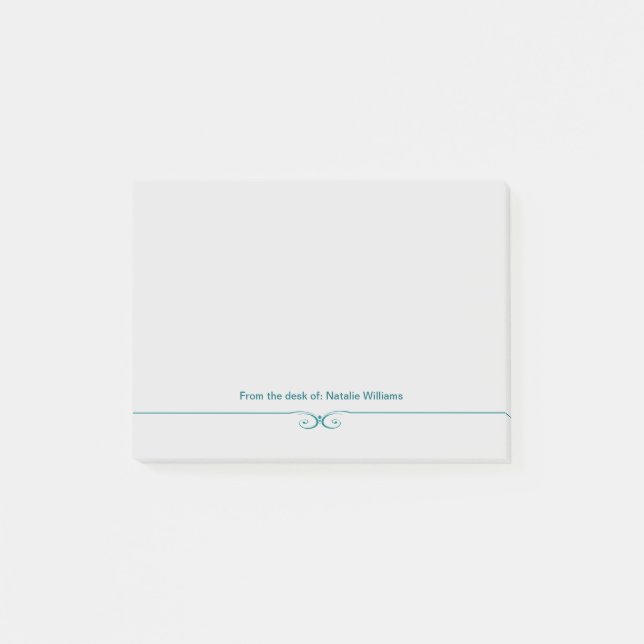 Notas Post-it® Con clase del escritorio del monograma (Anverso)