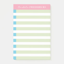 Notas Post-it® con franjas verdes