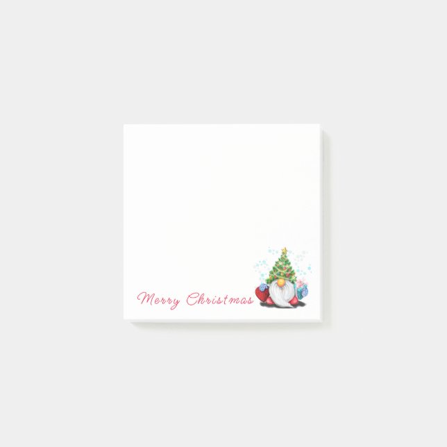 Notas Post-it® con Gnome de Navidad (Anverso)